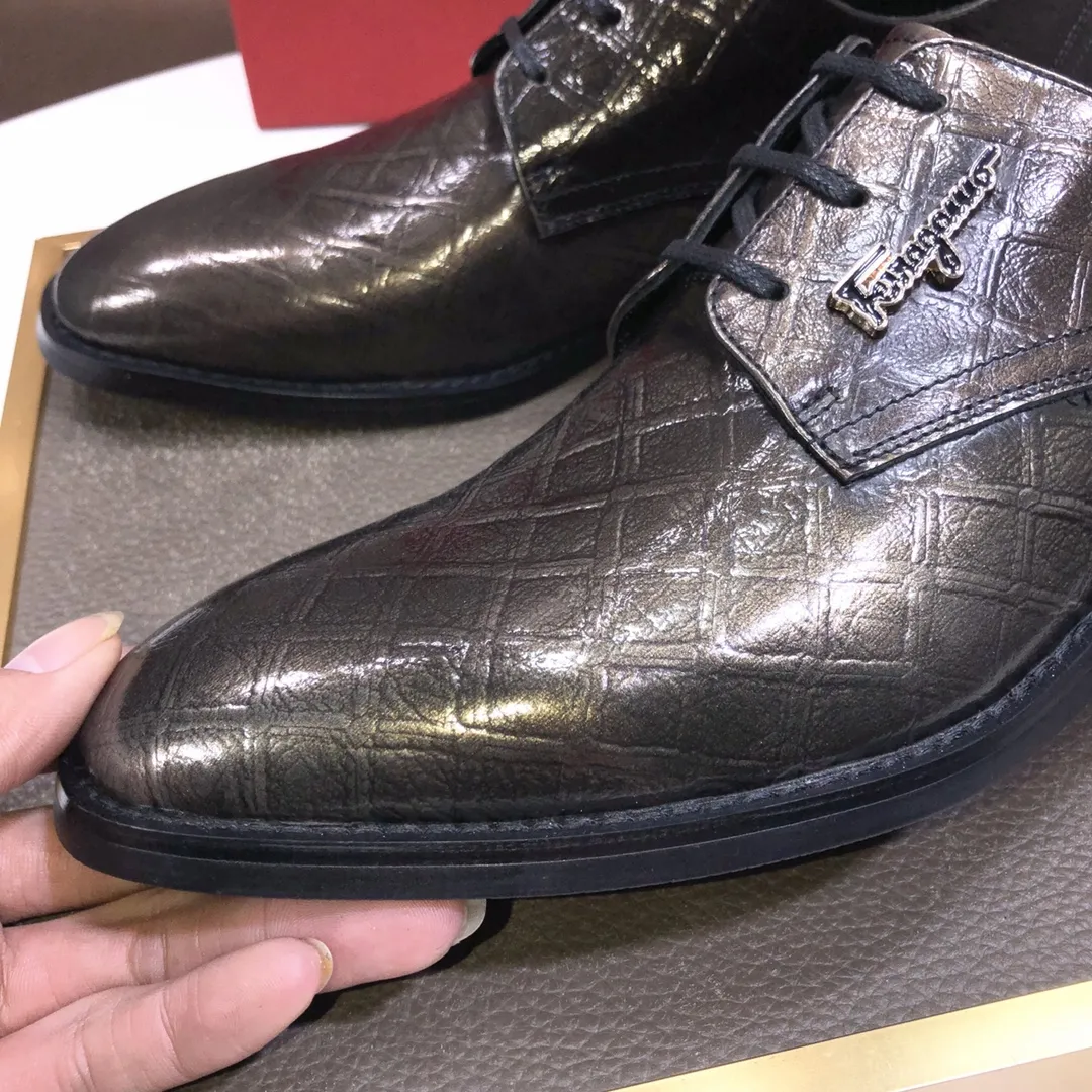 Men's shoes 💰480💰[Ferragamo/Ferragamo] The latest model in the counter, original imported cowhide fabric + sheepskin lining + original luxury metal buckle + original combination outsole, no pressure in comparison 38--44 (custom-made for 45, non-refundable)
